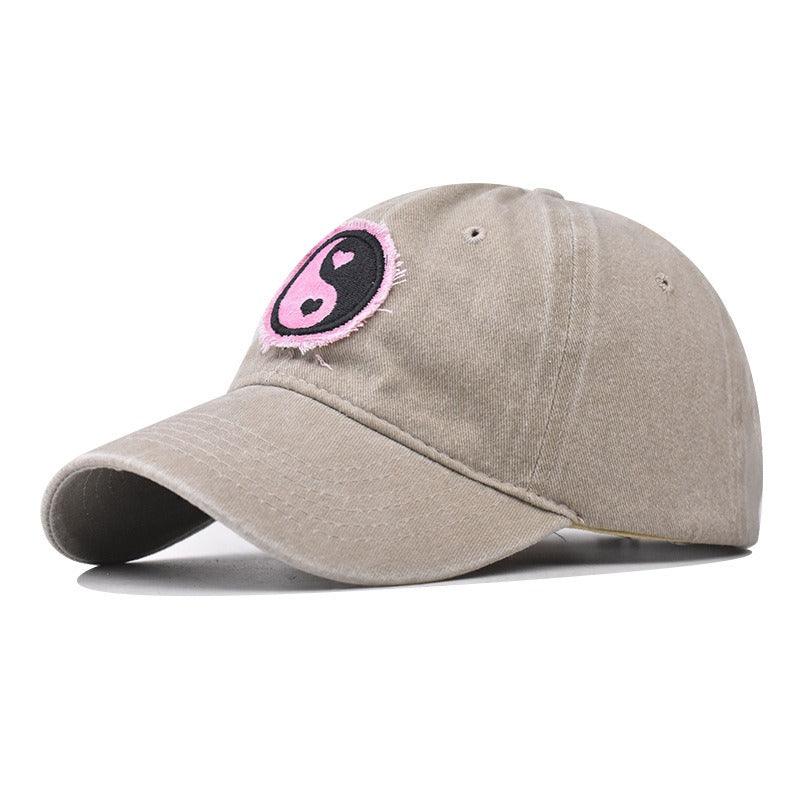 Pure cotton washed and distressed gossip embroidered baseball cap