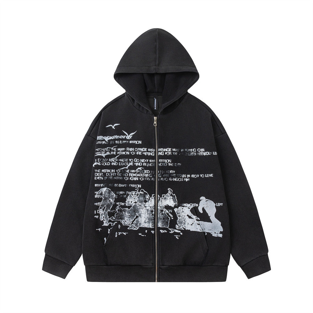 Fake two V-neck hoodies