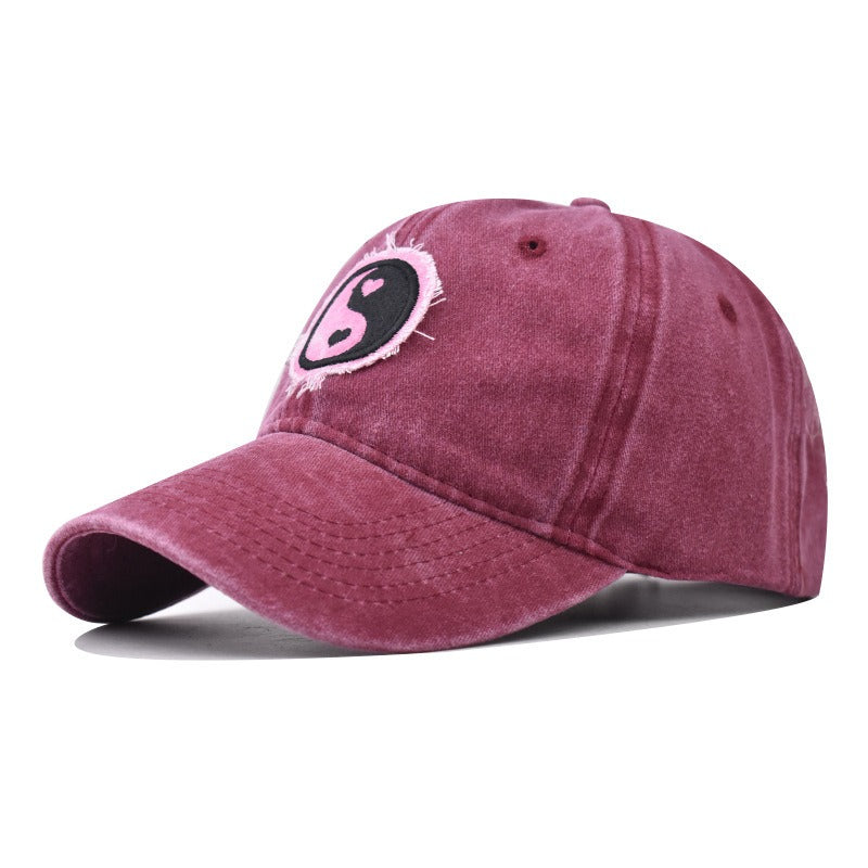 Pure cotton washed and distressed gossip embroidered baseball cap