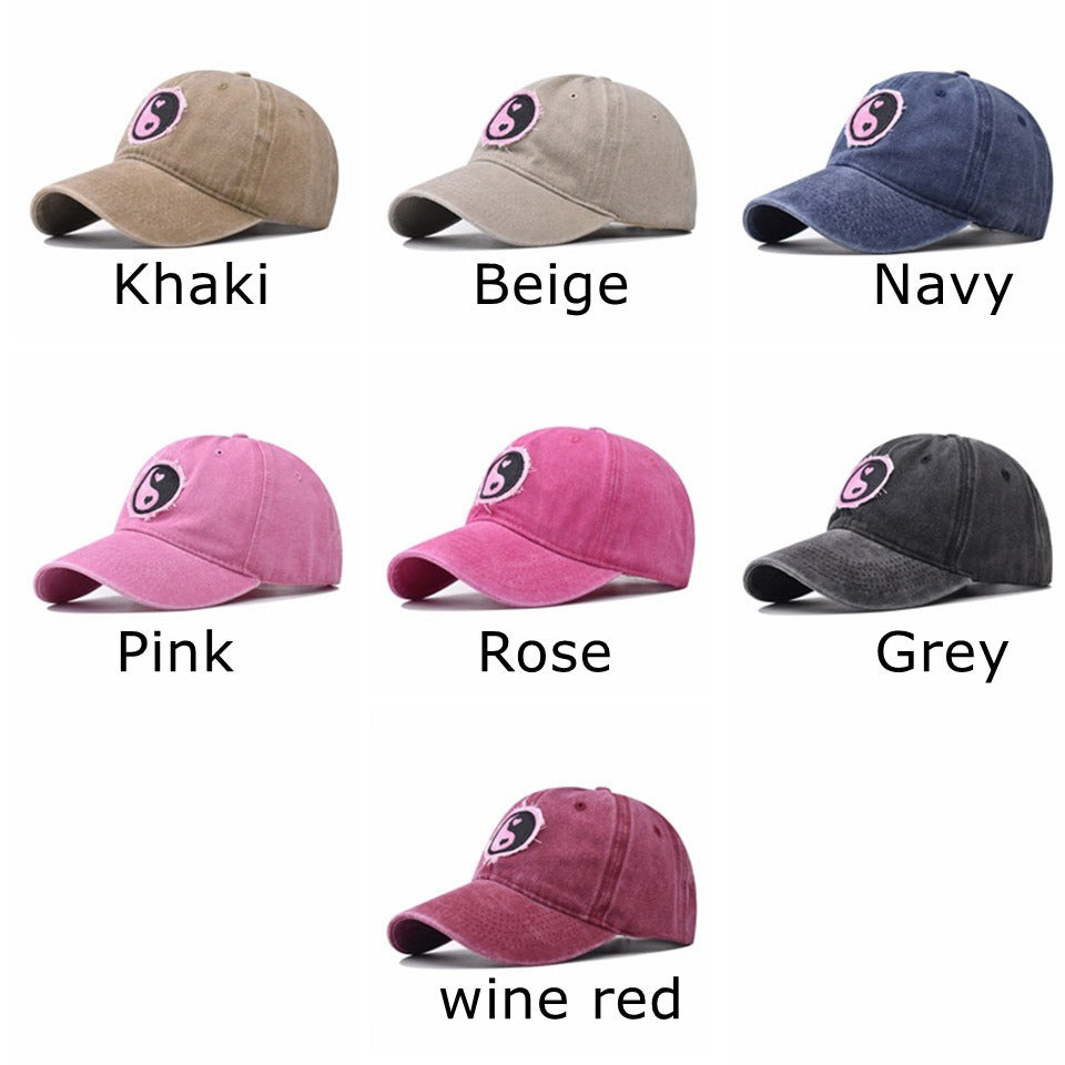 Pure cotton washed and distressed gossip embroidered baseball cap