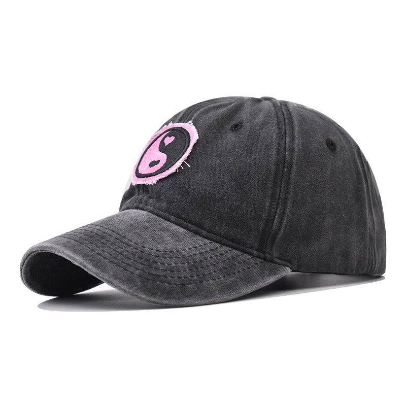 Pure cotton washed and distressed gossip embroidered baseball cap