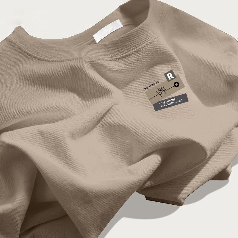 Style Casual Cotton T-Shirt for Men Round Neck T-Shirt