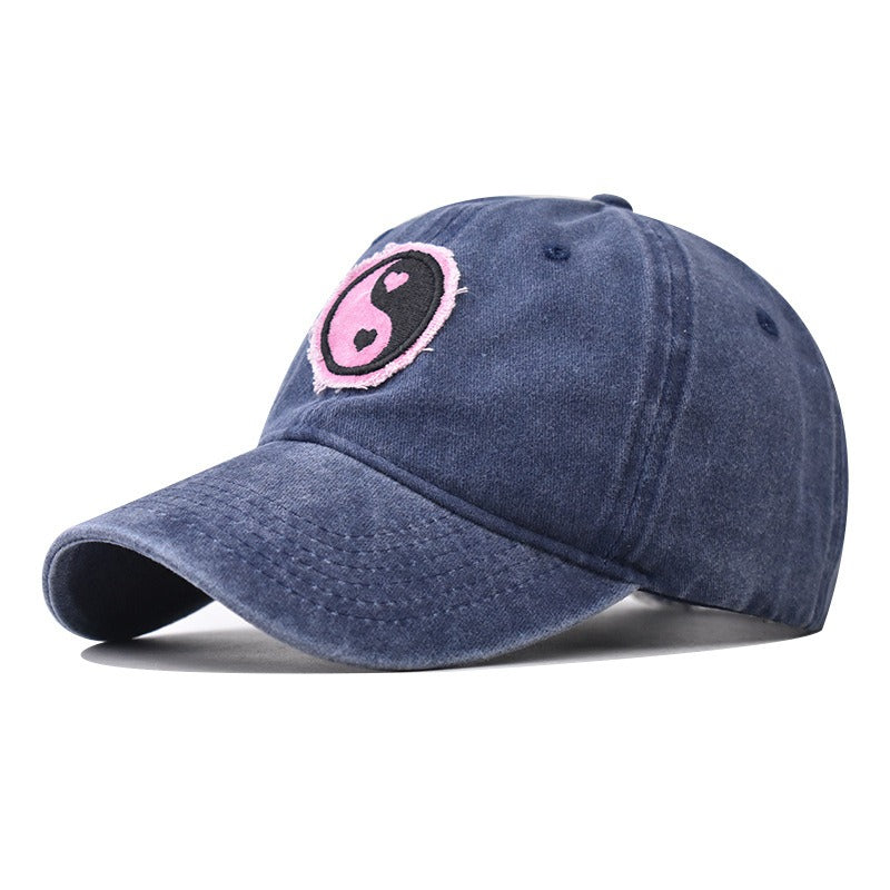 Pure cotton washed and distressed gossip embroidered baseball cap