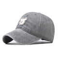 Pure cotton washed old cute bear embroidered baseball cap 