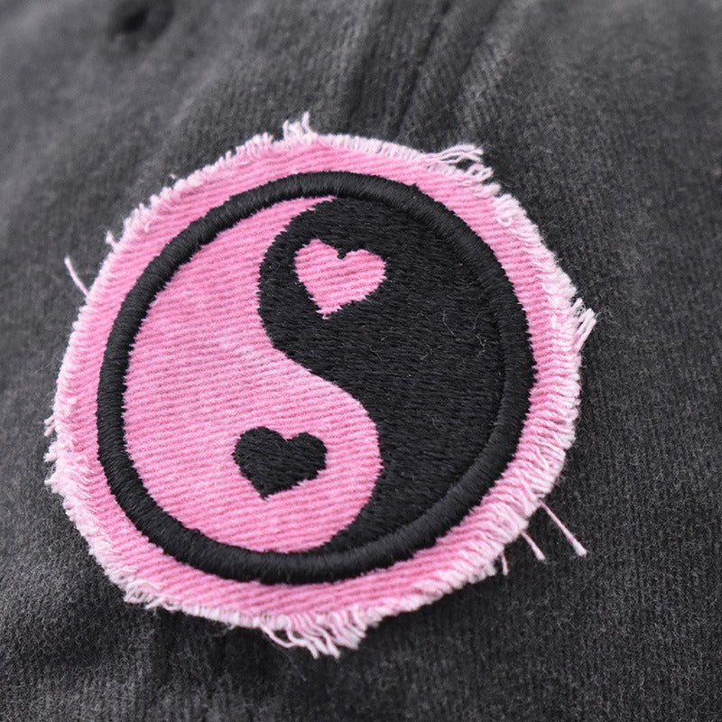 Pure cotton washed and distressed gossip embroidered baseball cap