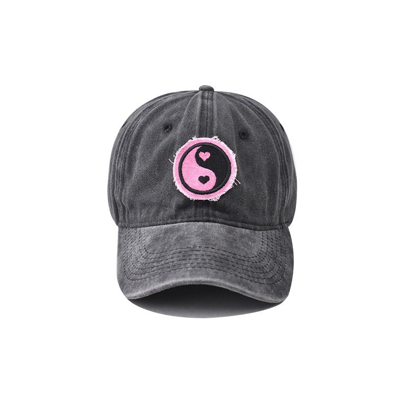 Pure cotton washed and distressed gossip embroidered baseball cap