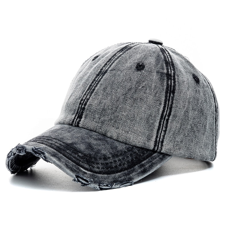 New Unisex Washed Cotton Cap High Quality Denim Plain Baseball Cap 