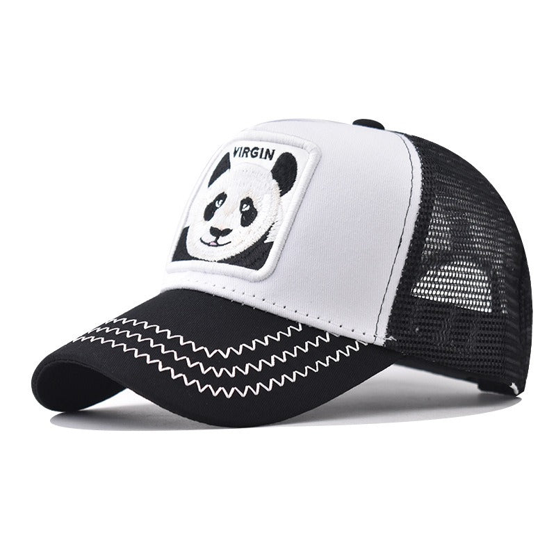 Thickened Panda Embroidered Mesh Baseball Cap for Men & Women