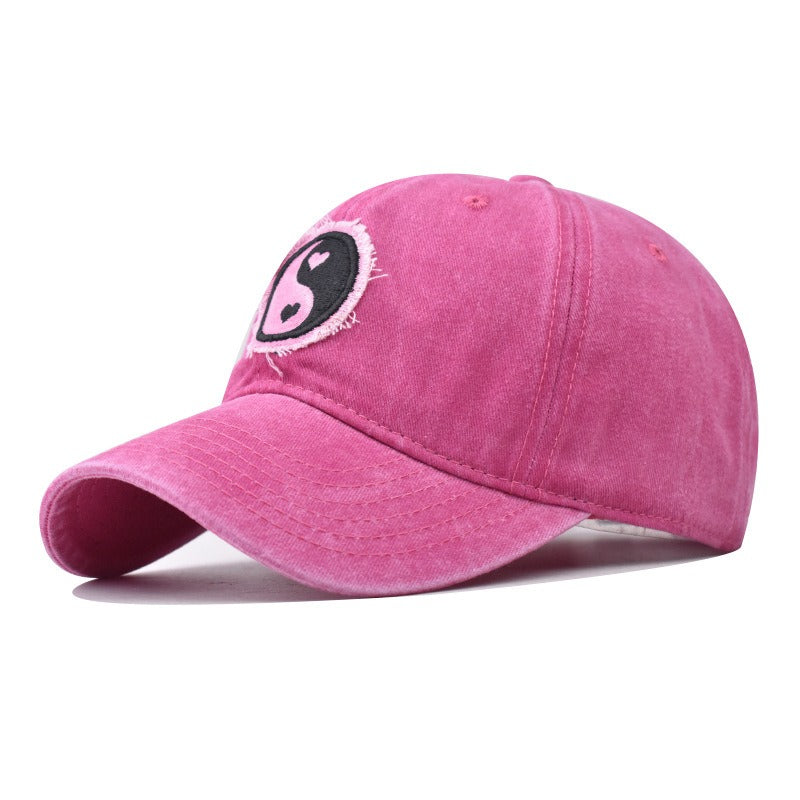 Pure cotton washed and distressed gossip embroidered baseball cap