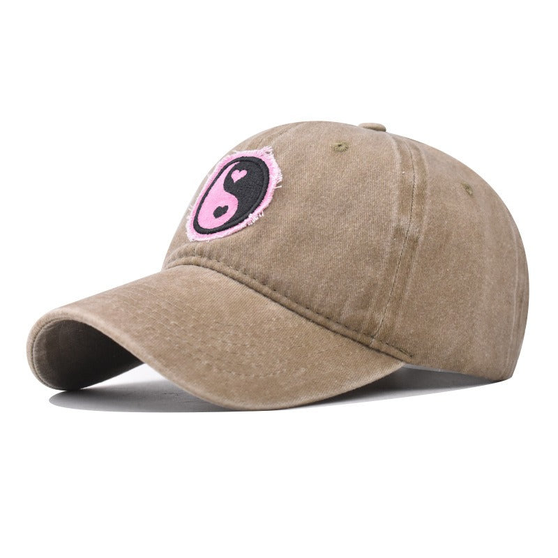 Pure cotton washed and distressed gossip embroidered baseball cap