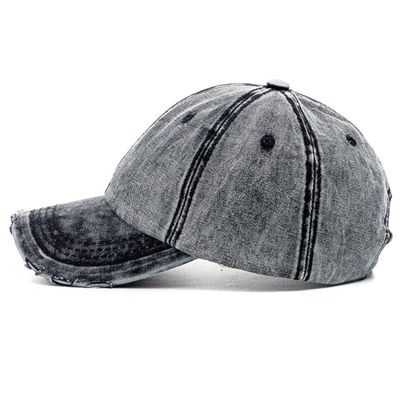 New Unisex Washed Cotton Cap High Quality Denim Plain Baseball Cap 