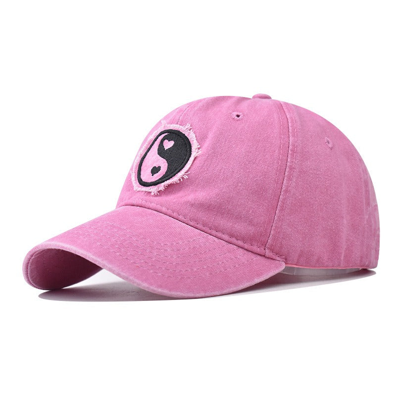Pure cotton washed and distressed gossip embroidered baseball cap