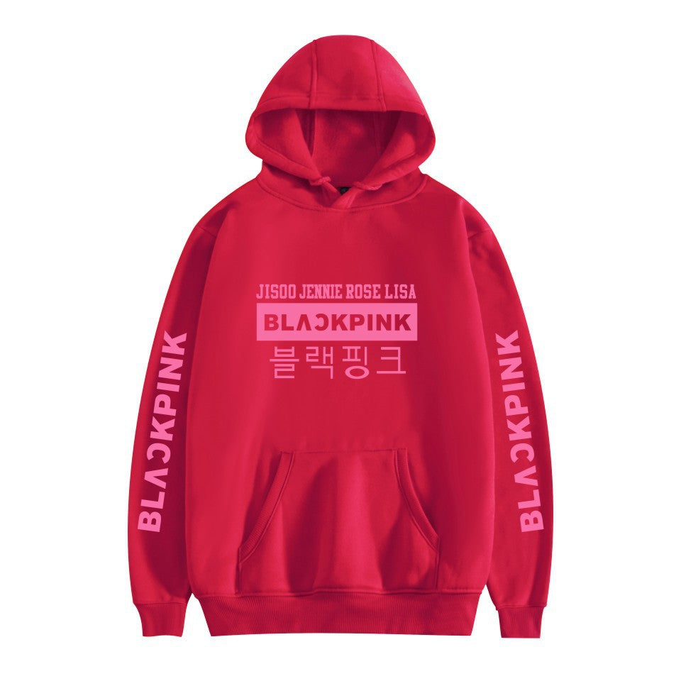 Korean popular girl group peripheral printed hoodies trendy couple hoodies