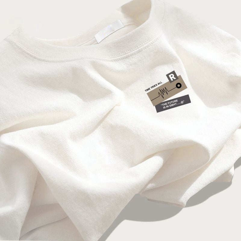 Style Casual Cotton T-Shirt for Men Round Neck T-Shirt