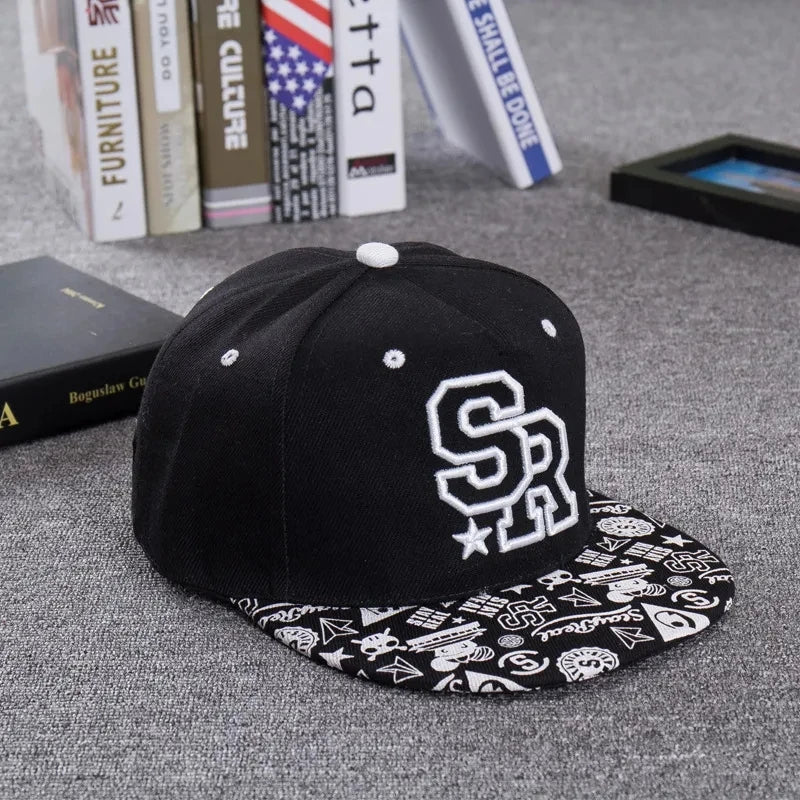 Embroidered Letter SR Baseball Cap Men Hip Hop Cap