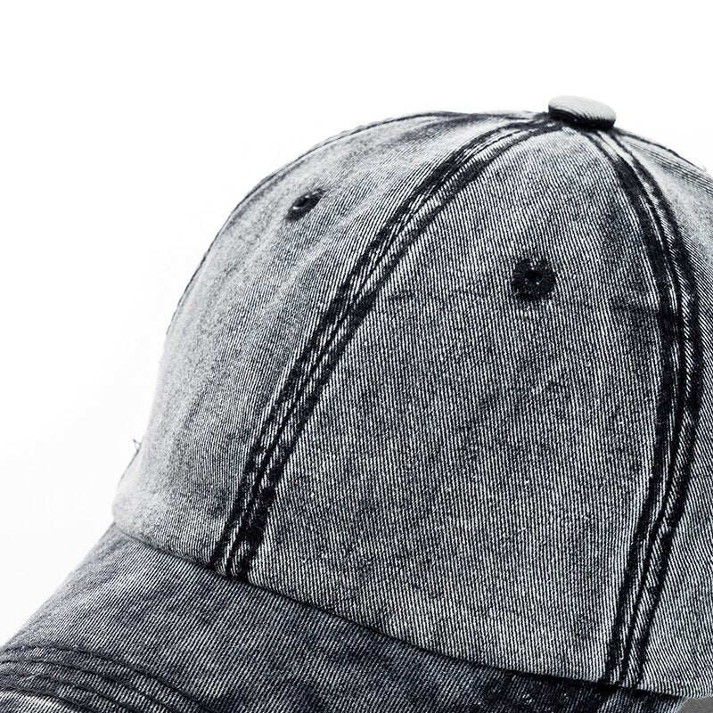 New Unisex Washed Cotton Cap High Quality Denim Plain Baseball Cap 