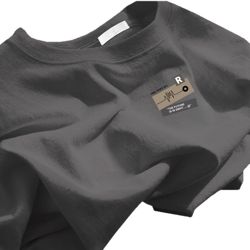 Style Casual Cotton T-Shirt for Men Round Neck T-Shirt