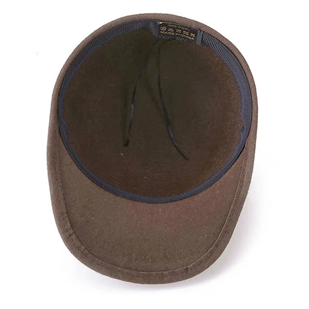 Wool Cap Solid Color Winter Baseball Cap for Men Women