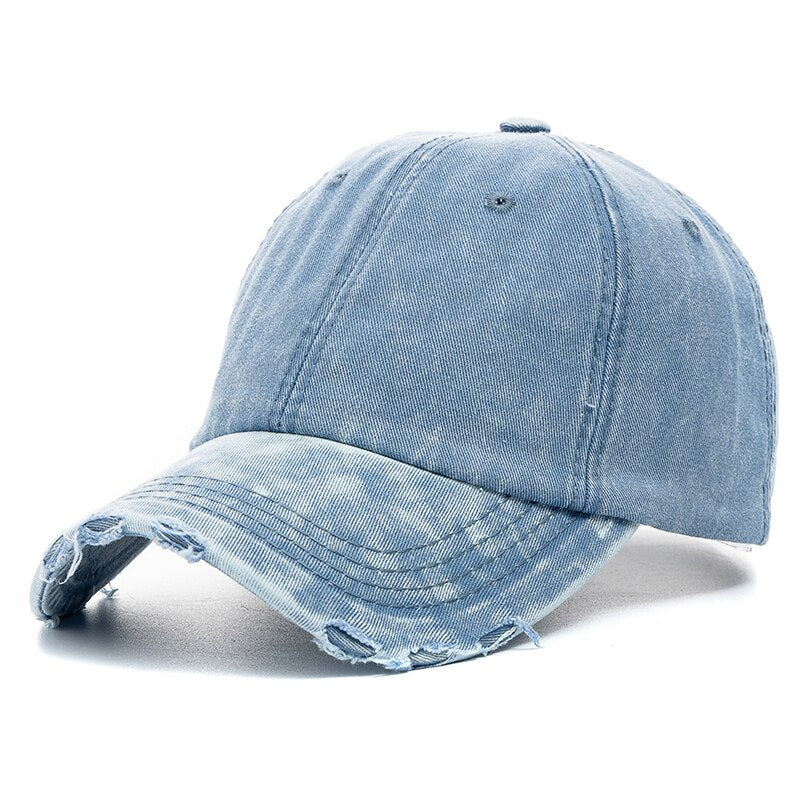 New Unisex Washed Cotton Cap High Quality Denim Plain Baseball Cap 
