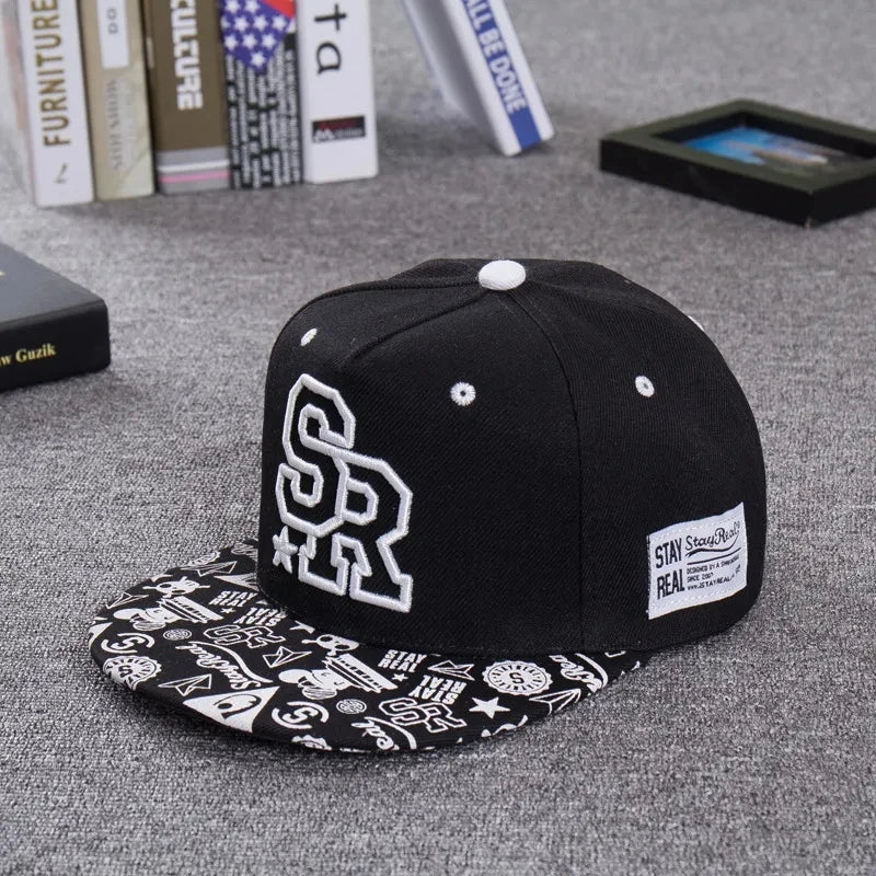 Embroidered Letter SR Baseball Cap Men Hip Hop Cap